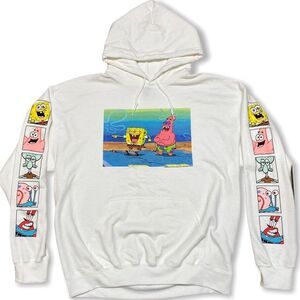 Spongebob Squarepants Hoodie Men S White Patrick Star Sleeve Graphic Nickelodeon